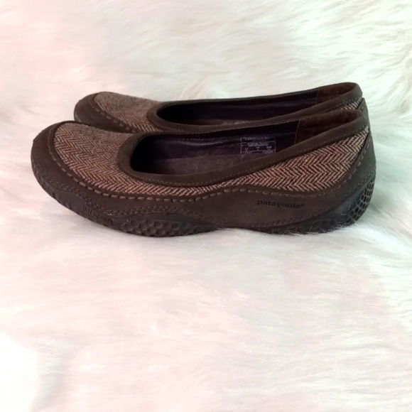 Patagonia Gumwood Wool Mary Jane Flat Wool Leather Blend Womens Size 6m Brown - Picture 5 of 8